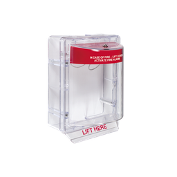[STI-1130] Cubierta Protectora Serie Stopper II® De Policarbonato, Con Bocina, Espaciador Transparente, Montaje en Superficie, Etiqueta en Inglés | STI-1130
