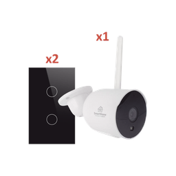 [SH1CAM2SK] (Wifi) KIT 1 camara Wifi y 2 apagadores inteligentes Wifi | SH1CAM2SK