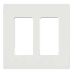 [CW2WH] Placa de pared 2 espacios, para atenuador (dimmer), apagador ó control remoto inalámbrico LUTRON. | CW2WH