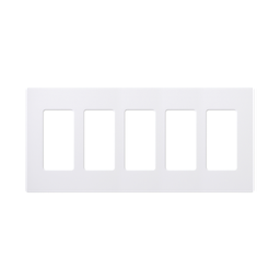 [CW5WH] Placa de pared 5 espacios, para atenuador (dimmer), switch ó control remoto PICO inalámbrico | CW5WH