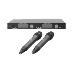 [SF-521UH] Kit de Microfonía inalámbrico | 2 Micrófonos de mano | Receptor UHF | Pantalla LCD | 200 Canales | Gran cobertura | SF-521UH