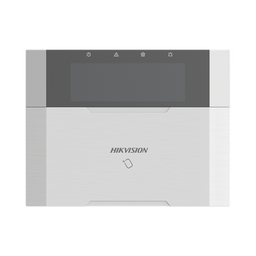 [DS-PK1-LRT-HWB] (AX HYBRID PRO) Teclado Compatible con el Panel Hybrid Pro Hikvision DS-PHA64-LP y DS-PHA64-LP(B) / Pantalla LCD / 2 zonas cableadas / 1 salida de alarma / 64 Llaveros | DS-PK1-LRT-HWB