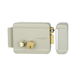 [ACCESSRIMB] Cerradura Eléctrica con Botón de Salida/ Incluye Llave  / Exterior / Derecha | ACCESSRIMB