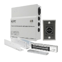 [E941600/KIT12V] Kit para Control de Acceso Incluye Fuente de 12VCD / Soporta Batería de Respaldo/ Chapa Magnética de 600Lbs / Montajes L y Z / Botón de salida  / Certificación UL y ETL | E941600/KIT12V