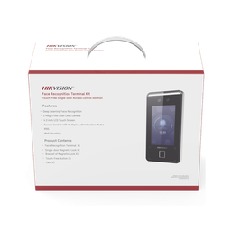 [DS-KAS541] Kit de Control de Acceso TODO INCLUIDO con Lector de Rostros, QRs , Tarjetas y Huellas / 3,000 Rostros / Compatible con App Hik-Connect / Videoportero / Incluye Electroimán  Botón de Salida y Montajes Z y L para imán / HIK-IA | DS-KAS541