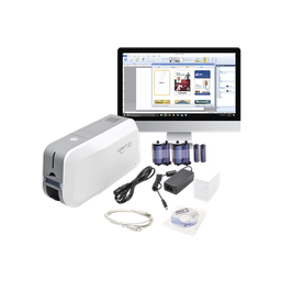 [SMART51SK] Kit de Impresora tarjetas de PVC / Puede Crecer a Laminador/ Una Cara / Incluye: 2 x Ribbon a Color, 100 Tarjetas PVC, Kit de Limpieza, Software | SMART51SK