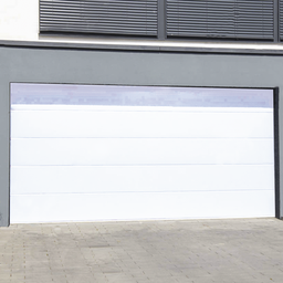 [GARAGE-109] Puerta de Garage de Alta Calidad / Linea Central / Color Blanco 10X9 pies,  AISLADA, Estilo Americana. | GARAGE-109