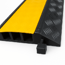 [AC903-V2] Protector de Cable de 3 Canales / Base de Goma y Tapa de Plástico / Tamaño del Canal 30x30mm / Capacidad de Carga 5 Toneladas / Longitud 90 cm / Ancho del Contorno 50 cm / Altura 4.5 cm / Color Amarillo-Negro / Material Hule | AC903-V2