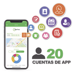 [BIOTIMEAPP20] Licencia para realizar checadas de asistencia desde Smartphone (APP) con envío de fotografía y ubicación por GPS / Compatible con BIOTIMEPRO / Licencia para 20 usuarios | BIOTIMEAPP20