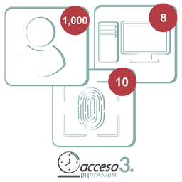 [TITANIUMIII-3A] [BAJO PEDIDO] Licencia de 3 años para software Acceso3 TITANIUM / 1000 Empleados / 10 reloj / 10 PC | TITANIUMIII-3A
