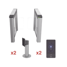 [DS-K3B220-KIT] Kit de Torniquete con Terminales Faciales incluidas / Montajes Incluidos /  Izquierdo y Derecho / Carril de 90 cms / 3,000,000 MCBF / 4 Pares de IR | DS-K3B220-KIT