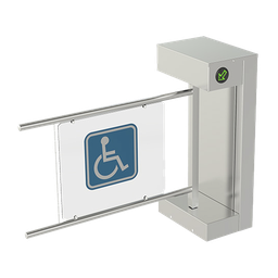 [705-EN-1] Torniquete De Cortesía Motorizado / Acabado En Acero Inoxidable Con Hoja de Acrílico / Bidireccional / Compatible con Cualquier Control De Acceso de Contacto Seco | 705-EN-1