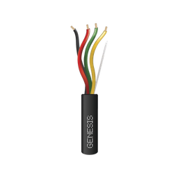 [4154-1008] Carrete de Cable de 305 Metros (1000 Pies) / 4 x 14 AWG / Cable Direct Burial / Color Negro / Para Uso en Intemperie / Uso en Aplicaciones en Sistemas de Detección de Incendio y Sistemas de Evacuación | 4154-1008