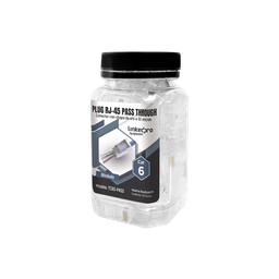 [TC6S-PASS] Bote con 100 Plugs Pass Through RJ45 Cat6 Blindado Chapado de Oro a 30 Micras para Durabilidad Extrema | TC6S-PASS