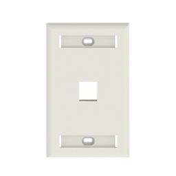 [NK1FWHY] Placa de Pared Vertical, Salida Para 1 Puerto Keystone, Con Espacios Para Etiquetas, Color Blanco | NK1FWHY