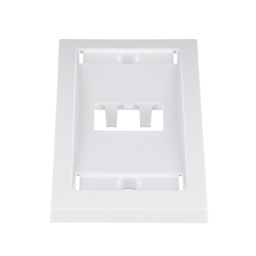 [CFPE2WHY] Placa de Pared Vertical Ejecutiva, Salida Para 2 Puertos Mini-Com, Con Espacios Para Etiquetas, Color Blanco | CFPE2WHY