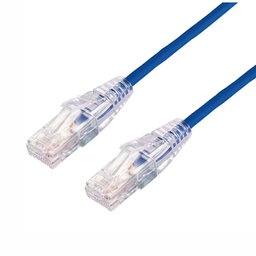 [LP-UT6A-200-BU28] Cable de Parcheo Slim UTP Cat6A - 2 Metros (6.56 Pies) Azul, Diámetro Reducido (28 AWG) | LP-UT6A-200-BU28