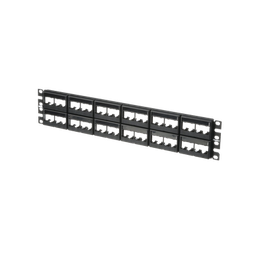 [CPPL48WBLY] Panel de Parcheo Modular Mini-Com (Sin Conectores), Plano, Sin Blindaje, Con Etiqueta y Cubierta, de 48 Puertos, 2UR | CPPL48WBLY