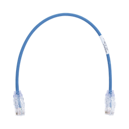[UTP28SP1BU] Cable de Parcheo TX6, UTP Cat6, Diámetro Reducido (28AWG), Color Azul, 0.3 Metros (1 Pie) | UTP28SP1BU