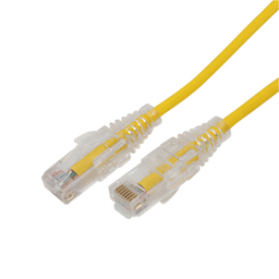 [LP-UT6A-05-YE28] Cable de Parcheo Slim UTP Cat6A - 0.5 Metros (1.64 Pies) Amarillo, Diámetro Reducido (28 AWG) | LP-UT6A-05-YE28