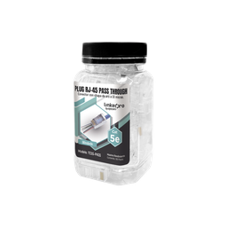 [TC5S-PASS] Bote con 100 Plugs Pass Through RJ45 Cat5e Blindado, Chapado de Oro a 30 Micras para Durabilidad Extrema | TC5S-PASS