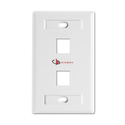 [KFP-S-02-02S] Placa de Pared Keystone de 2 Salidas, Color Blanco, para Jacks Keystone Z-MAX y MAX | KFP-S-02-02S