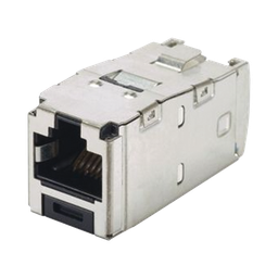 [CJS6X88TGY] Conector Jack RJ45 Blindado, Estilo TG, Mini-Com, Categoría 6A, de 8 Posiciones y 8 Cables, Color Negro | CJS6X88TGY