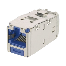 [CJSK6X88TGBU] Conector Jack RJ45 Blindado, Llaveado Azul, Estilo TG, Mini-Com, Categoría 6A, de 8 Posiciones y 8 Cables, Color Azul | CJSK6X88TGBU