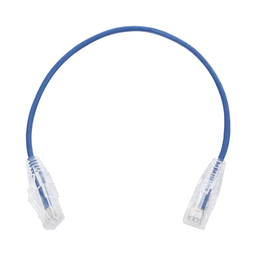 [LP-UT6-030-BU28] Cable de Parcheo Slim UTP Cat6 - 30 cm (11.81 Pulgadas) Azul Diámetro Reducido (28 AWG) | LP-UT6-030-BU28