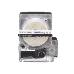 [S050X125VAM] Casete de 200 Etiquetas Autolaminadas de 12.7 x 31.8 mm (0.5 x 1.25 pulgadas), para Cables de 3.1 a 7 mm (0.12 a 0.28 pulgadas) de Diámetro, Área de Impresión Color Blanco | S050X125VAM