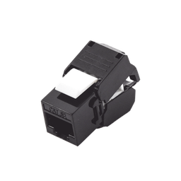 [LP-KJ-516-TTBK] Módulo Jack Keystone Cat5e (Toolless), con Terminación en Ángulo 180 - Color Negro, Compatible con Faceplate y Patchpanel Linkedpro | LP-KJ-516-TTBK