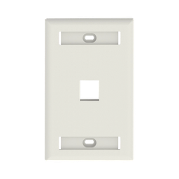 [NK1FIWY] Placa de Pared Vertical, Salida Para 1 Puerto Keystone, Con Espacios Para Etiquetas, Color Blanco Mate | NK1FIWY