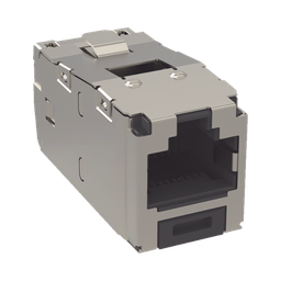 [CJS688TGY] Conector Jack RJ45 Blindado, Estilo TG, Mini-Com, Categoría 6, de 8 Posiciones y 8 Cables, Color Negro | CJS688TGY
