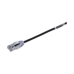 [UTP28SP1BL] Cable de Parcheo TX6, UTP Cat6, Diámetro Reducido (28AWG), Color Negro, 0.3 Metros (1 Pie) | UTP28SP1BL