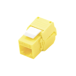 [LP-KJ-610-TTYE] Módulo Jack Keystone Cat6 (Toolless), con Terminación en Ángulo 180 - Color Amarillo, Compatible con Faceplate y Patchpanel Linkedpro | LP-KJ-610-TTYE