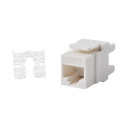 [LP-KJ-649-WH] Módulo Jack Keystone Cat6 con Terminación 110 (Punchdown) Ángulo 180 - Color Blanco | LP-KJ-649-WH