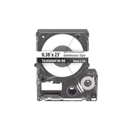 [T038X000FJM-BK] Casete de Etiquetas de Poliolefina de Cinta Continua, Color Negro Sobre Blanco, Uso Interior/Exterior, 9 mm de Ancho x 7 Metros de Largo (22.97 Pies) | T038X000FJM-BK