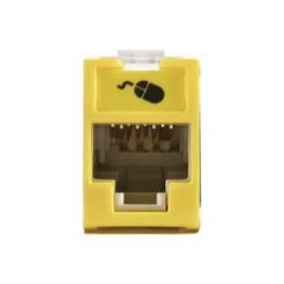 [U6-H05NS] Jack Ultramax Cat6, UTP, Montaje Híbrido en Placa de Pared (Plano y Angulado), Color Amarillo, Punch Down | U6-H05NS