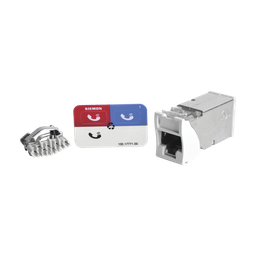 [Z6A-S02] Jack Z-Max Cat6A, Blindado, Montaje Híbrido en Placa de Pared (Plano y Angulado), Color Blanco | Z6A-S02