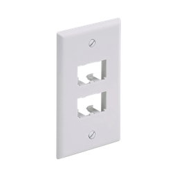 [CFP4WH] Placa de Pared Vertical Clásica, Salida Para 4 Puertos Mini-Com, Color Blanco | CFP4WH