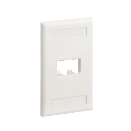 [CFPL2IWY] Placa de Pared Vertical Clásica, Salida Para 2 Puertos Mini-Com, Con Espacios Para Etiquetas, Color Blanco Mate | CFPL2IWY