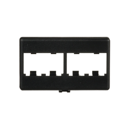 [CFFP4BL] Placa de Mobiliario Modular Estándar, Salidas Para 4 Puertos Mini-Com, Color Negro | CFFP4BL