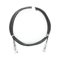 [LP-UT6-200-BK-28] Cable de Parcheo Slim UTP Cat6 - 2 Metros (6.56 Pies) Negro Diámetro Reducido (28 AWG) | LP-UT6-200-BK-28