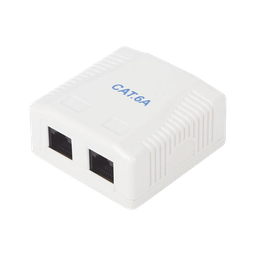 [LP-WP-39-C6A] Caja de Pared con 2 Puertos, Incluye 2 Jacks UTP Cat6A | LP-WP-39-C6A