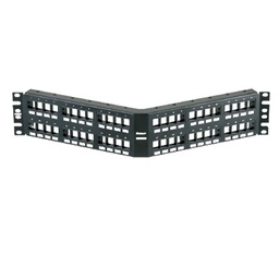 [NKPPA48FMY] Panel de Parcheo Modular Keystone (Sin Conectores), Angulado, de 48 Puertos, 2UR | NKPPA48FMY