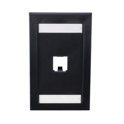 [CFPE1BLY] Placa de Pared Vertical Ejecutiva, Salida de 1 Puerto Mini-Com, Con Espacios Para Etiquetas, Color Negro | CFPE1BLY