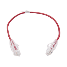[LP-UT6-030-RD28] Cable de Parcheo Slim UTP Cat6 - 30 cm (11.81 Pulgadas) Rojo Diámetro Reducido (28 AWG) | LP-UT6-030-RD28