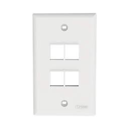 [NK4FNWH] Placa de Pared Vertical, Salida Para 4 Puertos Keystone, Color Blanco | NK4FNWH