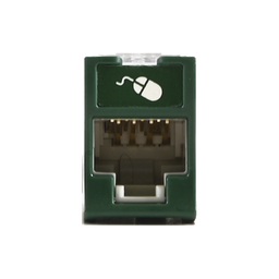 [U5-H07NS] Jack UltraMAX Cat5e, UTP, Montaje Híbrido en Placa de Pared (Plano y Angulado), Color Verde, Punch Down | U5-H07NS