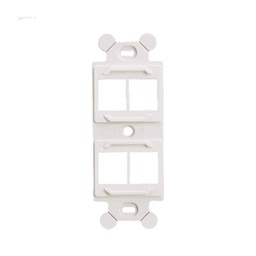 [NK4106MFIW] Marco de Módulo Dúplex, Para Placas Frontales Estándar NEMA 106, Acepta 4 Módulos Keystone, Color Blanco Mate | NK4106MFIW